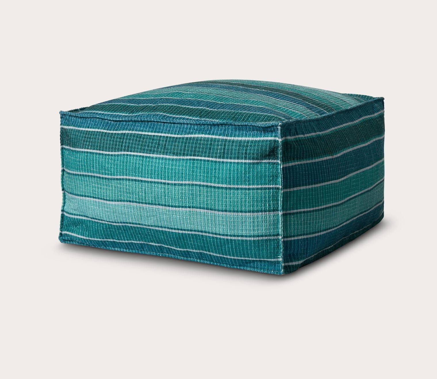 Square Pouf in Moray - Chambray