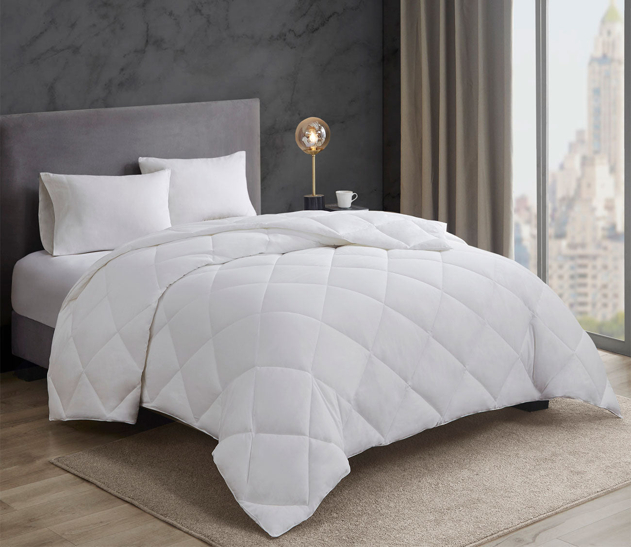 Sleep Philosophy Warmer Sateen White Down Alternative Thinsulate Comforter, King, Cotton