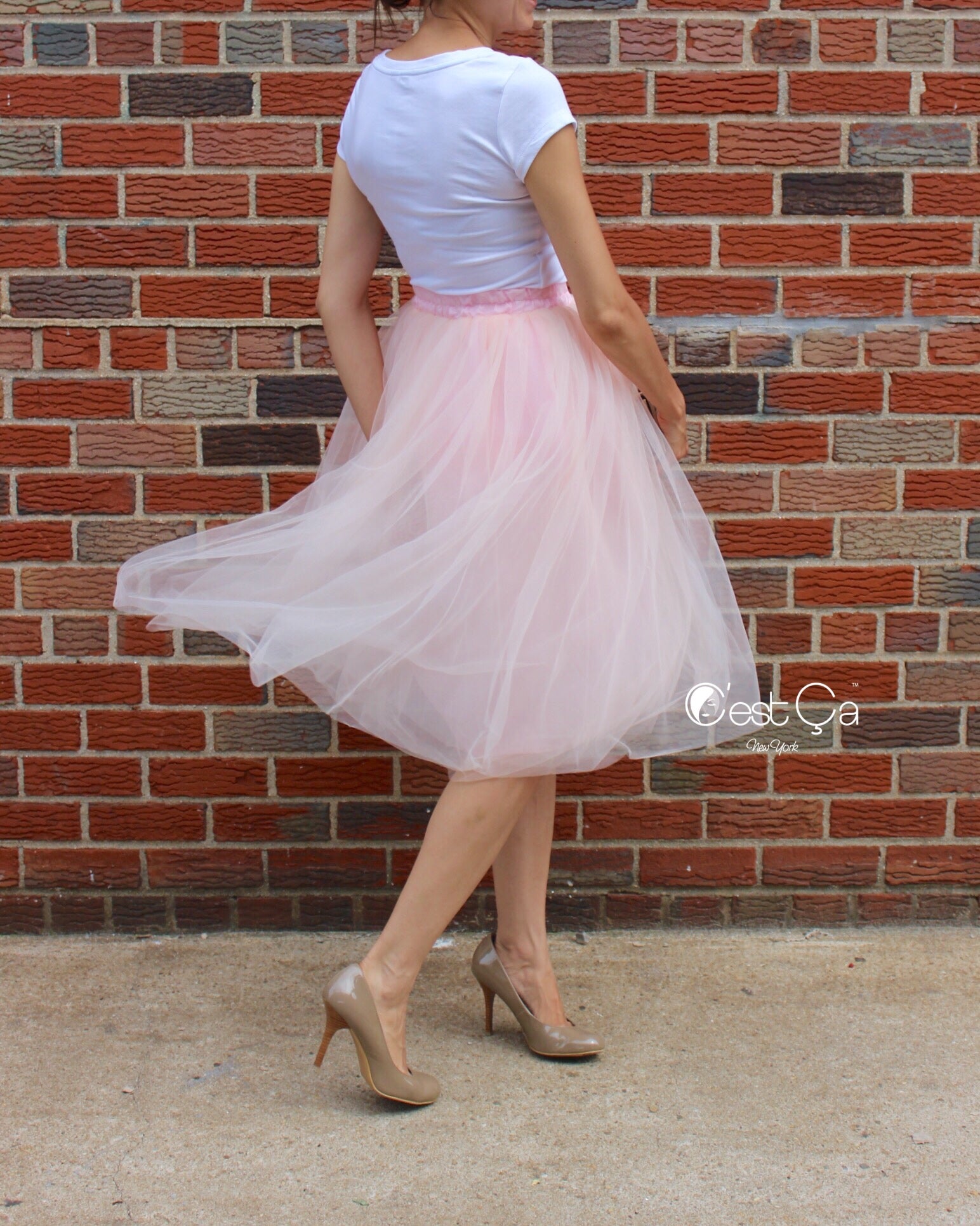 Claire Blush Pink Soft Tulle Skirt 