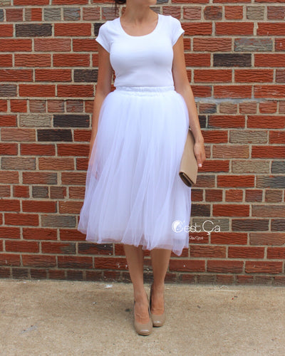 white tulle skirt plus size