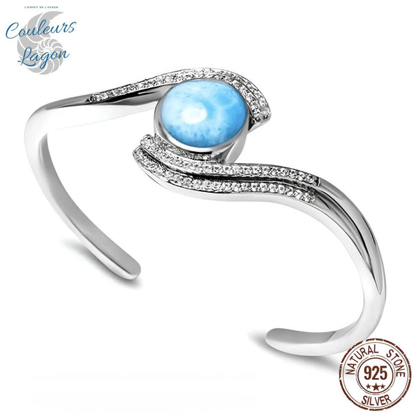 Couleurs Lagon - Bracelet Argent 925 et Larimar ANGEL