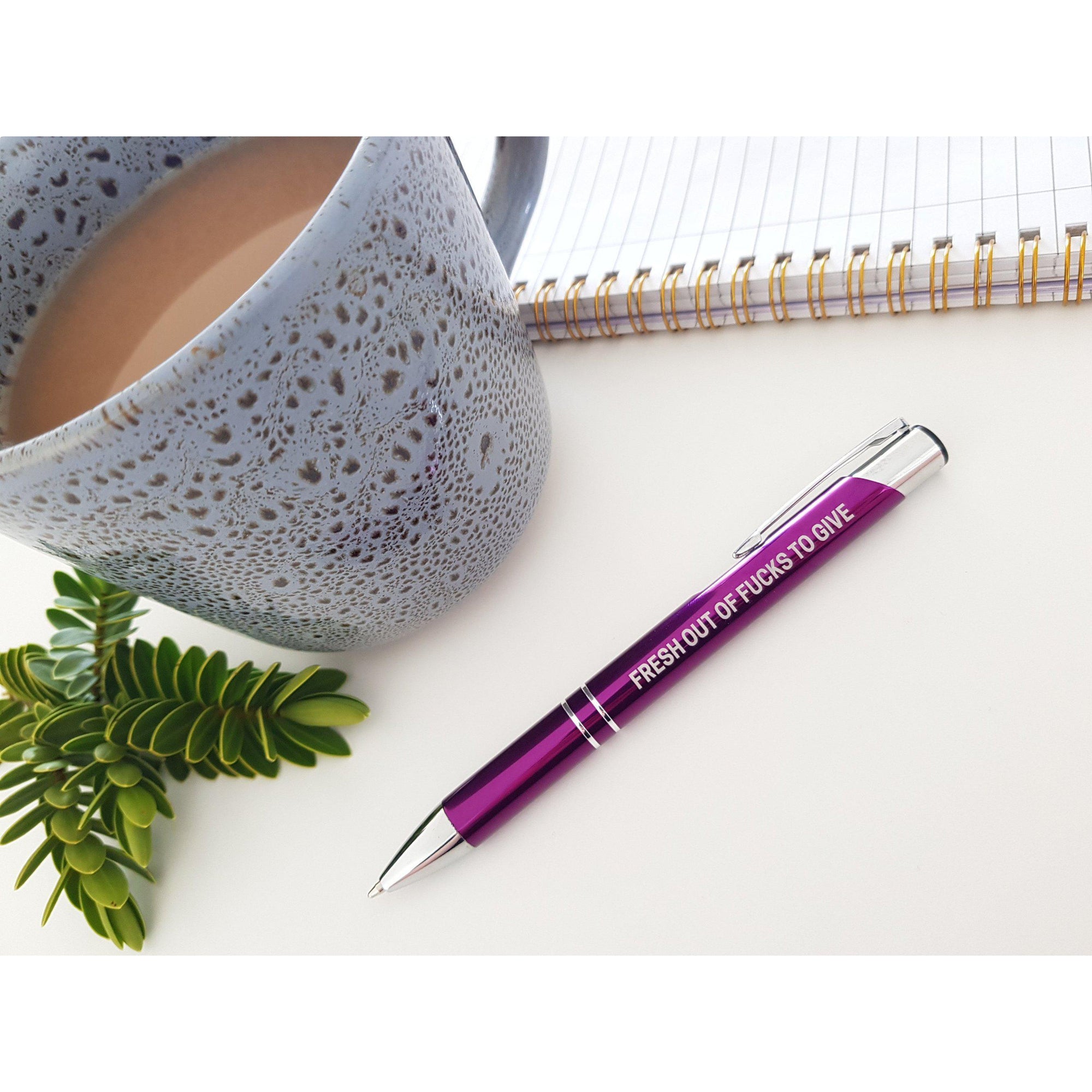 Fresh Out of Give A Fuck Pen Funny Pens Motivational Writing Tools Office  Supplies Coworker Gifts Stocking Stuffer -  Australia