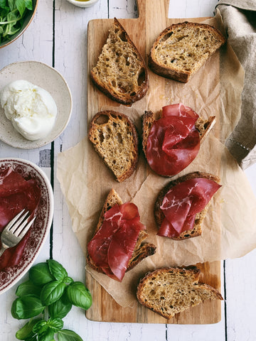 Bresaola and Fresh Mozzarella Tartine