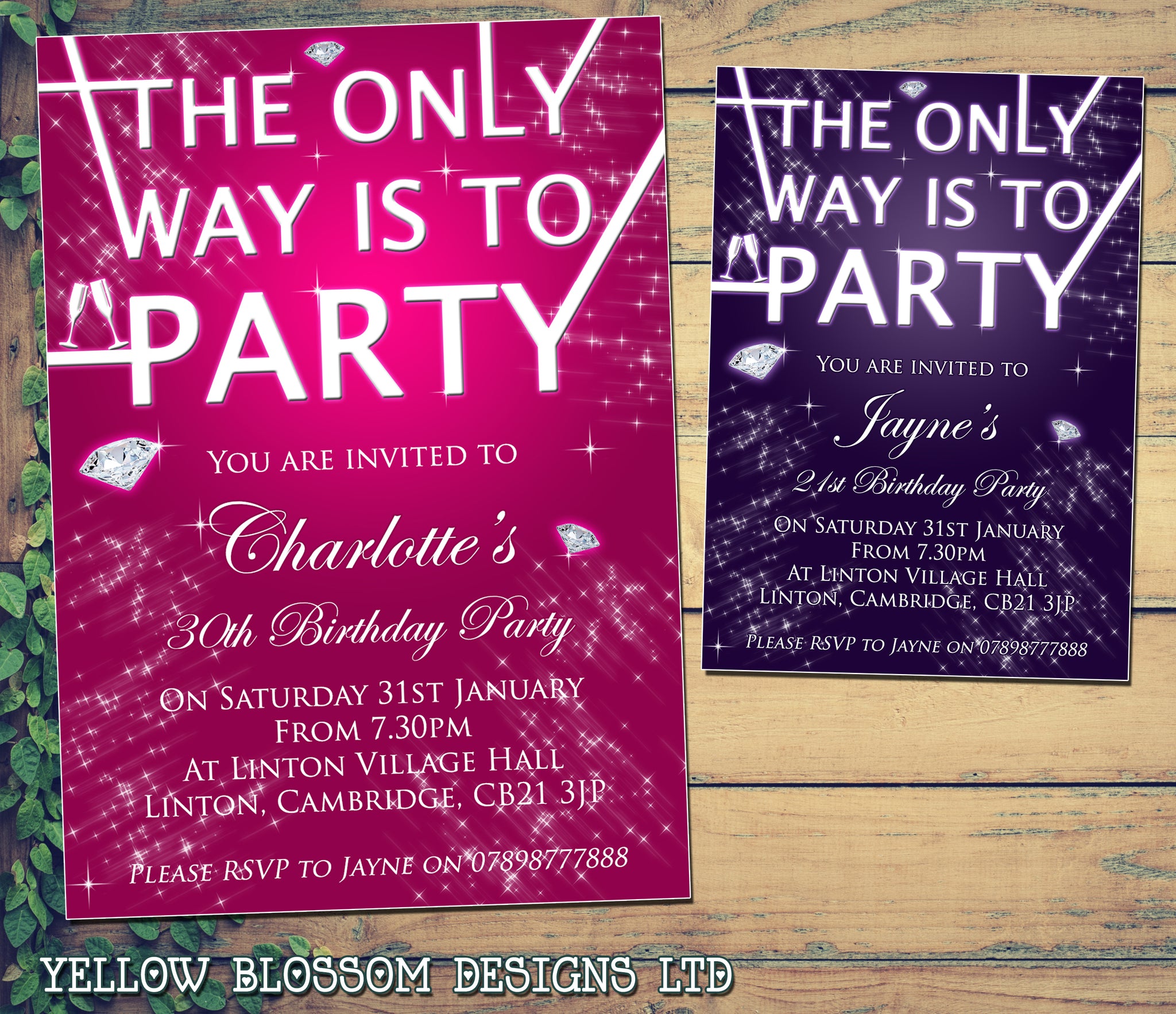 Adult Birthday Invitations Female Male Unisex Joint Party Her Him For – YellowBlossomDesignsLtd