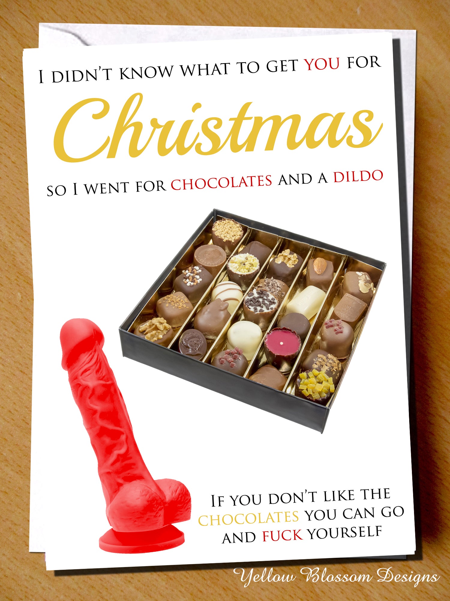 Rude &amp; Funny Christmas Greetings Card ~ Xmas – YellowBlossomDesignsLtd