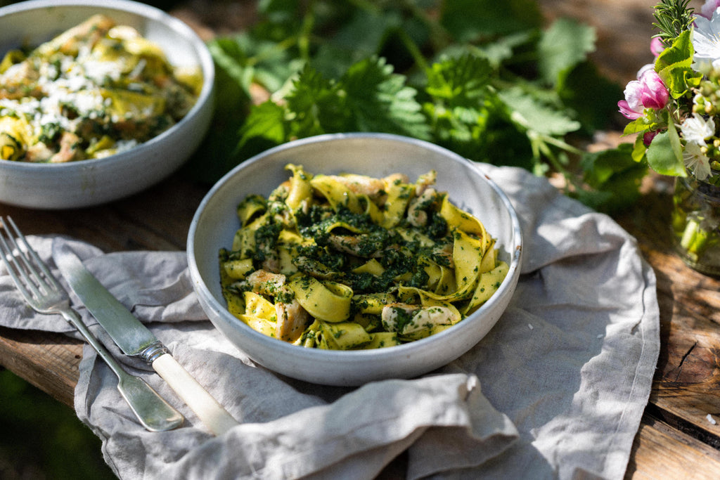 Spring Foraging Recipe | Pipers Farm The Journal Recipes | Chicken & Nettle Pasta