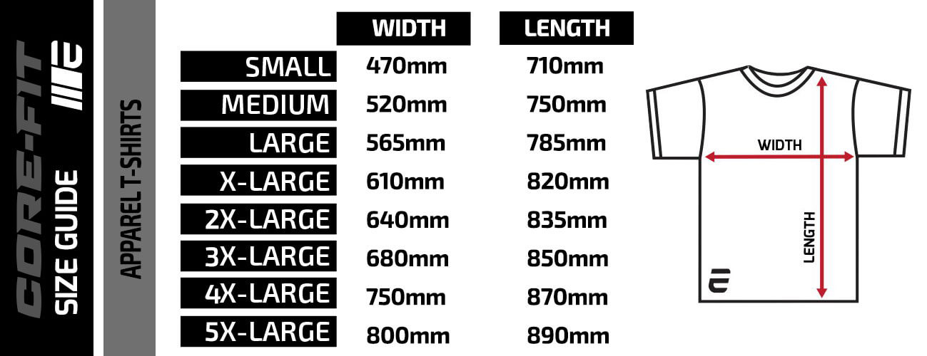 engage-core-tech-ufc-mma-apparel-sizing-guide-online-shop-australia