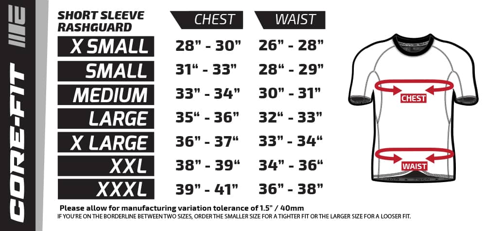 Fundamentals Short Sleeve Rash Guard Sizing Guide - Engage®