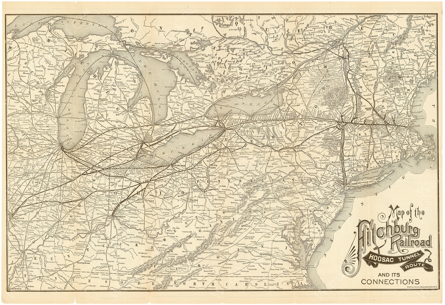 Fitchburg Railroad and its Connections 1895 – WardMaps LLC