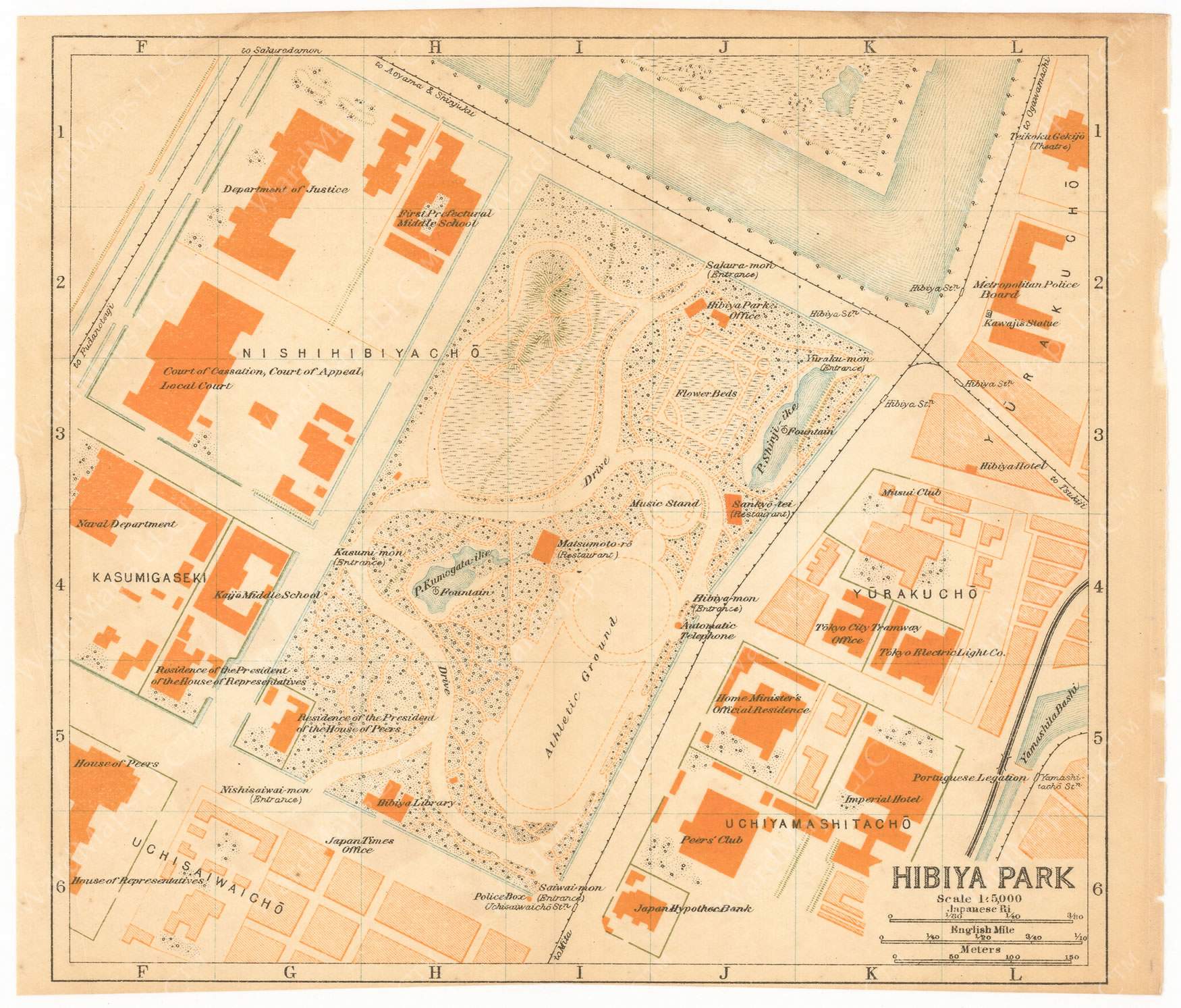 Tokyo, Japan 1914: Hibiya Park – WardMaps LLC