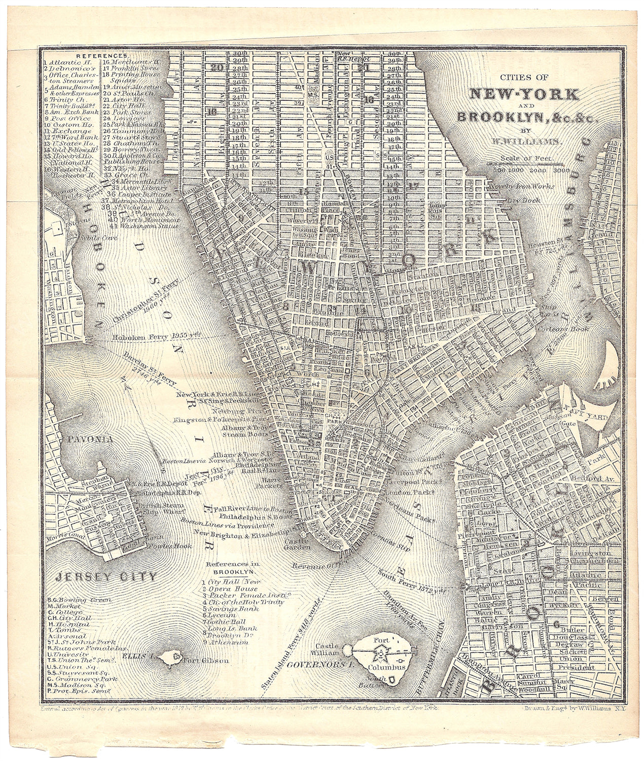 New York and Brooklyn, New York 1848 – WardMaps LLC
