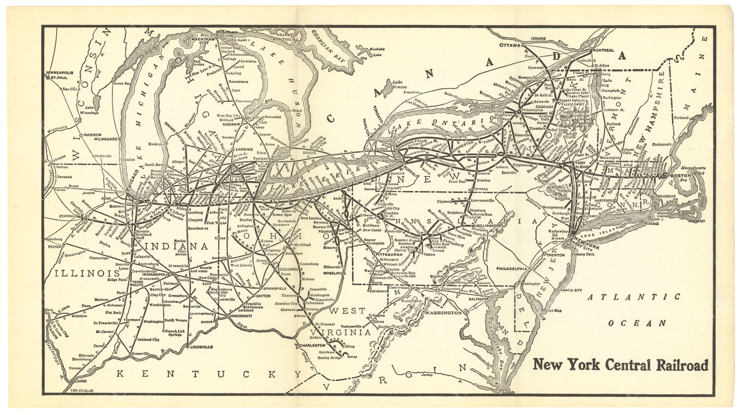 New York Central Railroad Map - United States Map