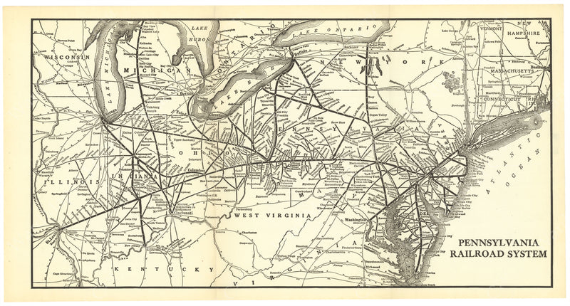 Pennsylvania Railroad System Map 1923 – WardMaps LLC