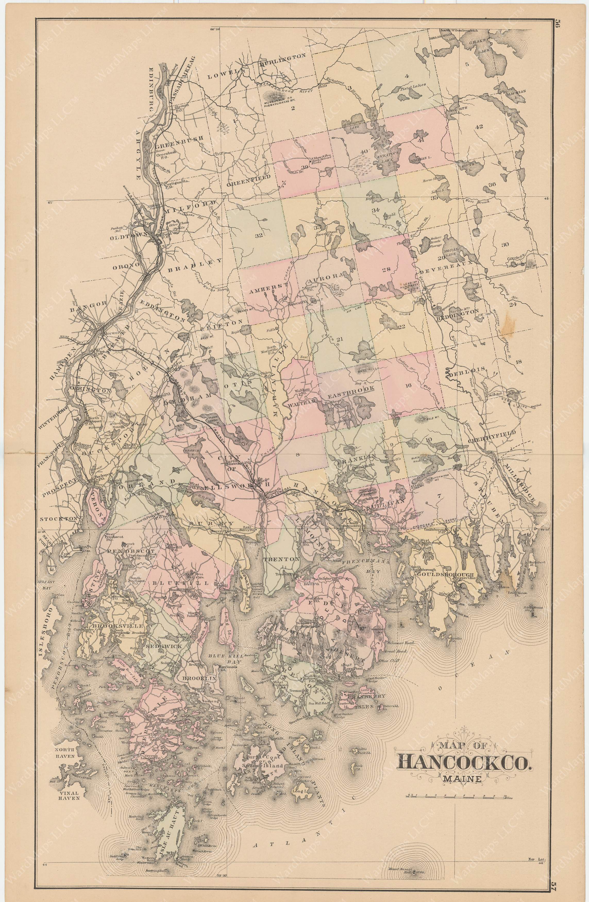 Hancock County Maine 1885 Wardmapsts By Wardmaps Llc 3318