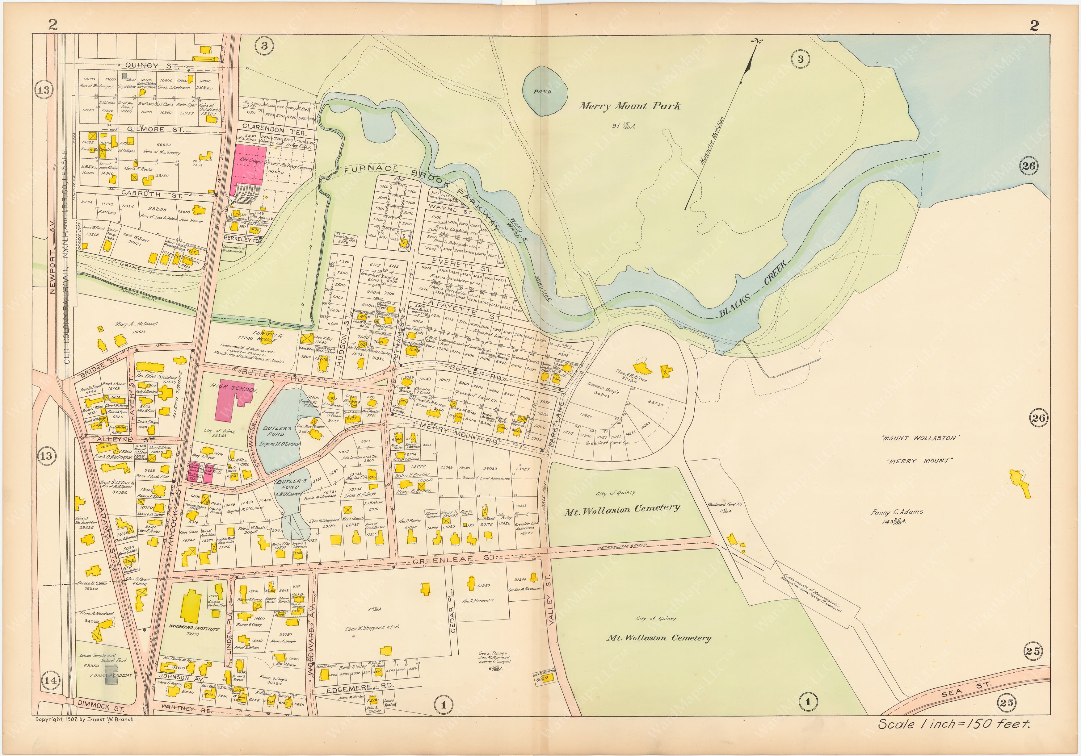 Atlas of Quincy, Massachusetts 1907 – WardMaps LLC