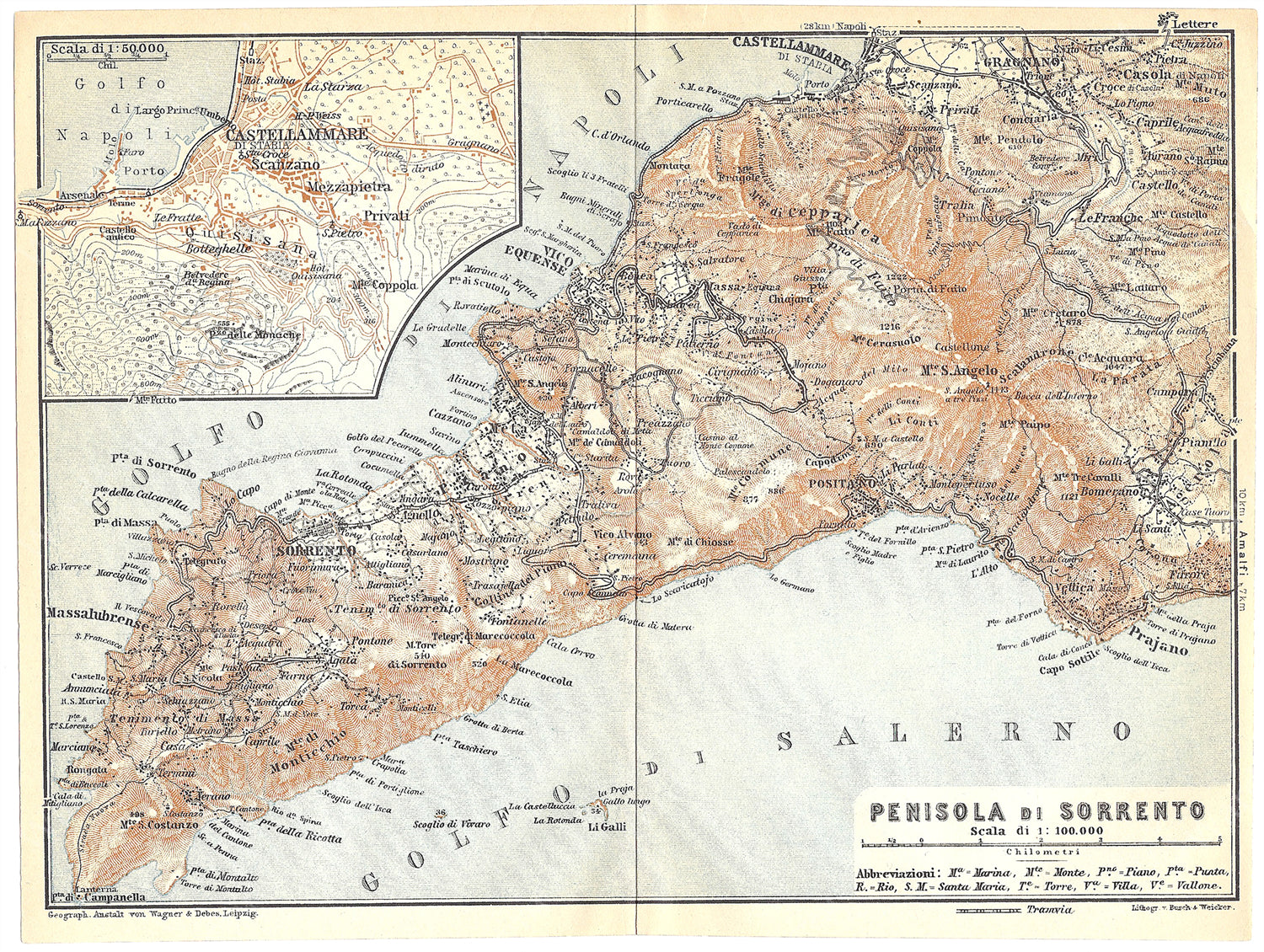 Sorrento Peninsula, Italy 1930 – WardMaps LLC