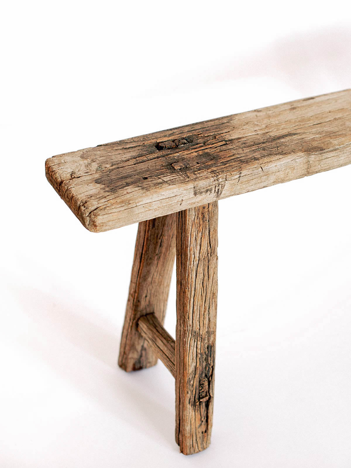 Rustic Chinese Elm Wood Bench Celestial