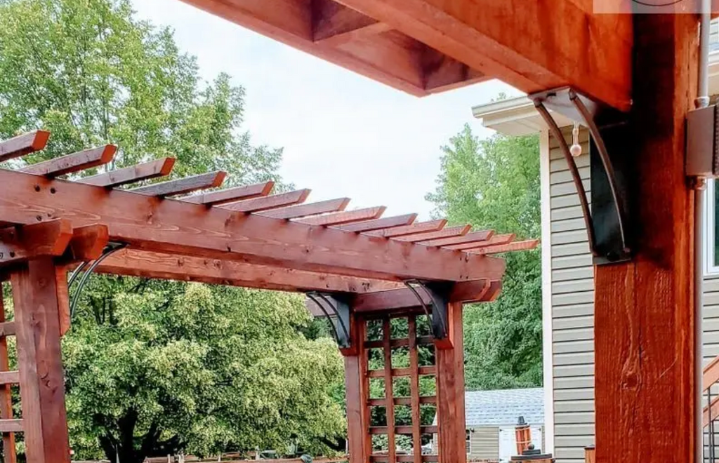 The Nauseef brackets can be used on the patio used decorative