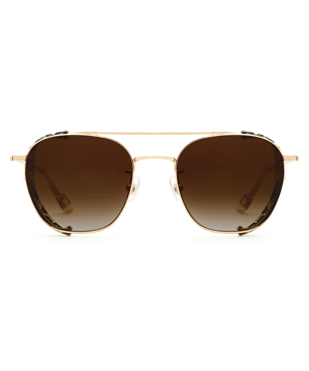 EARHART BLINKER | 24K Matte Oyster + Petal Mirrored | KREWE