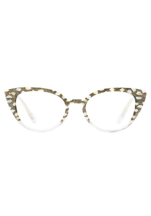KREWE EMMA | Stella to Crystal Handcrafted, luxury white and clear acetate eyeglasses