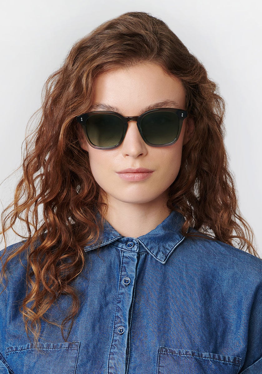 PRYTANIA | Matcha + Pine Polarized Handcrafted, acetate sunglasses womens model