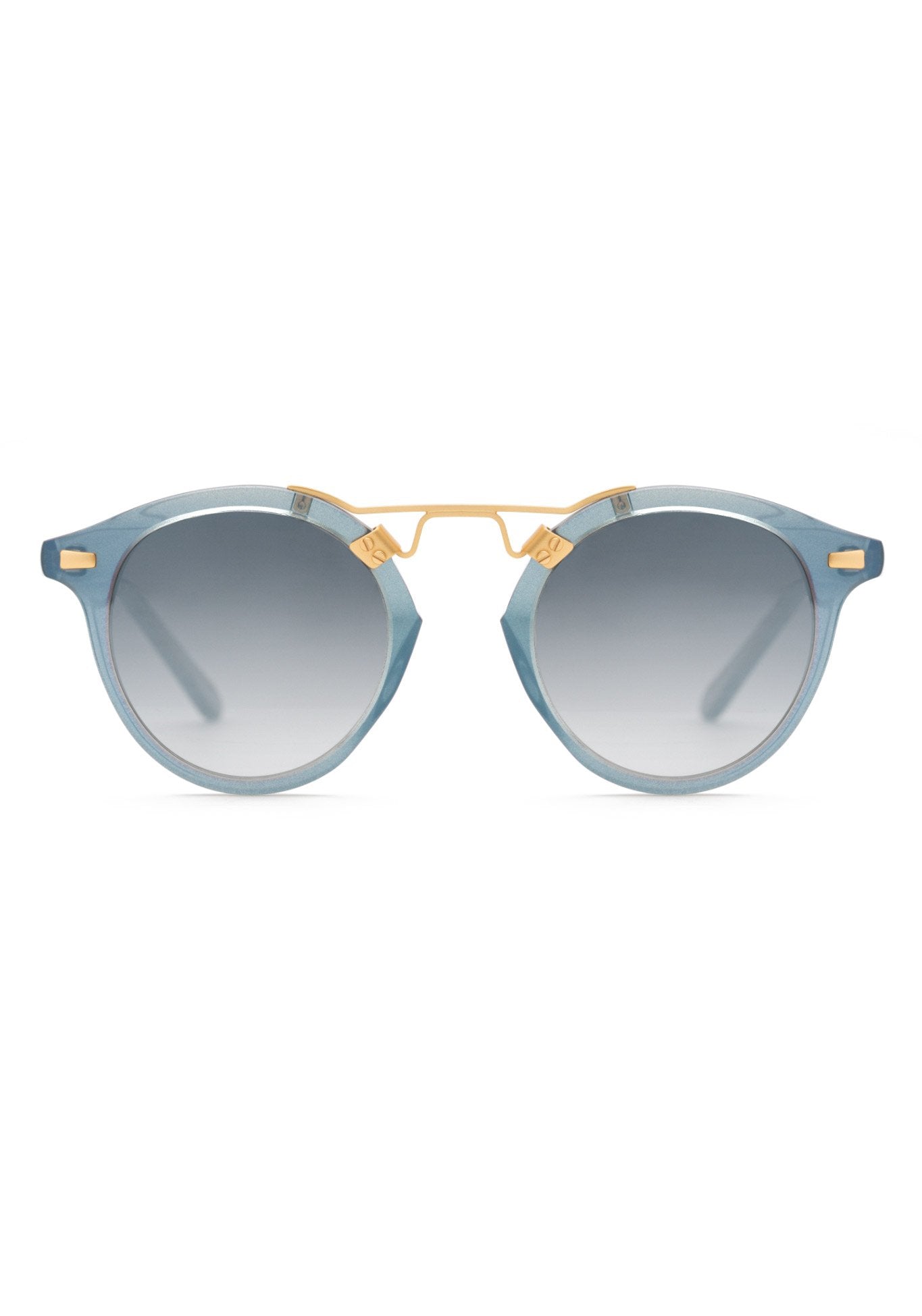 KREWE ST. LOUIS MIRRORED - Opal 24K - Double Metal Bridge - Men/Women Round Sunglasses - 46