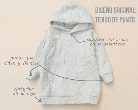 sudadera capucha cosida con tejido de punto