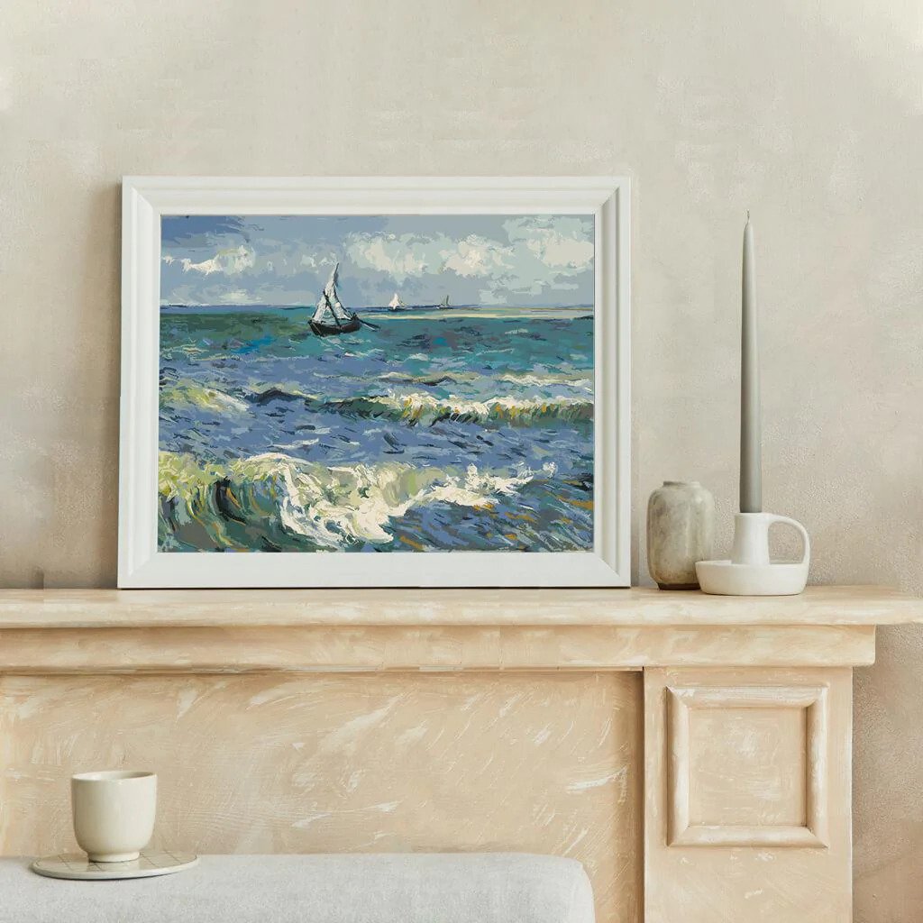 Van Gogh boat painting wall art