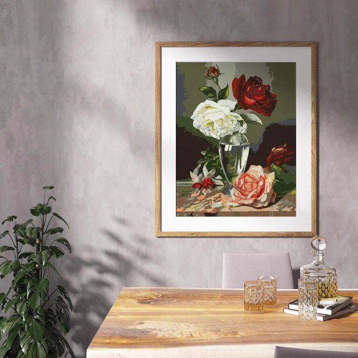 office wall art roses still life