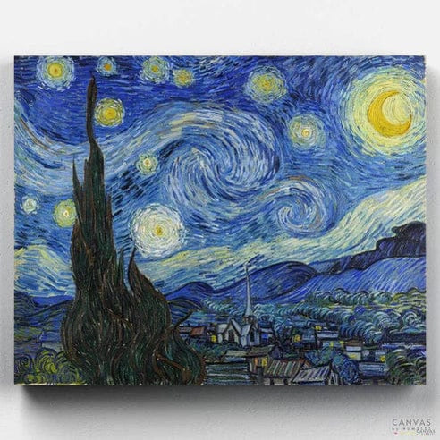 Van Gogh’s Starry Night Paint by Numbers | Canvas by Numbers 16x20 (40x50cm) No Frame