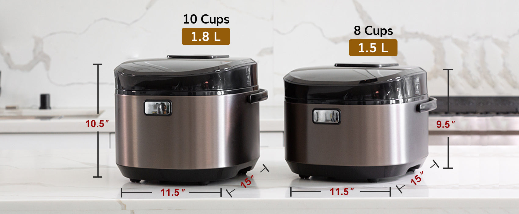  Buffalo Titanium Grey IH SMART COOKER, Rice Cooker and Warmer,  1.5L, 8 cups of rice, Non-Coating inner pot, Efficient, Multiple function,  Induction Heating (8 cups): Home & Kitchen