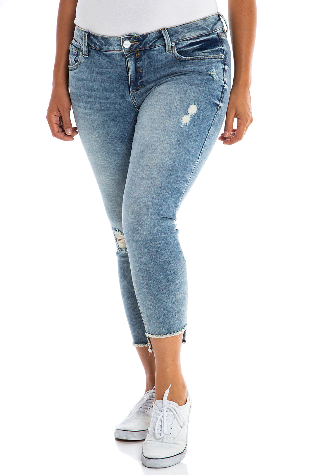 The Frayed Hem Ankle - ASHLEY | SLINK Jeans – SLINK JEANS