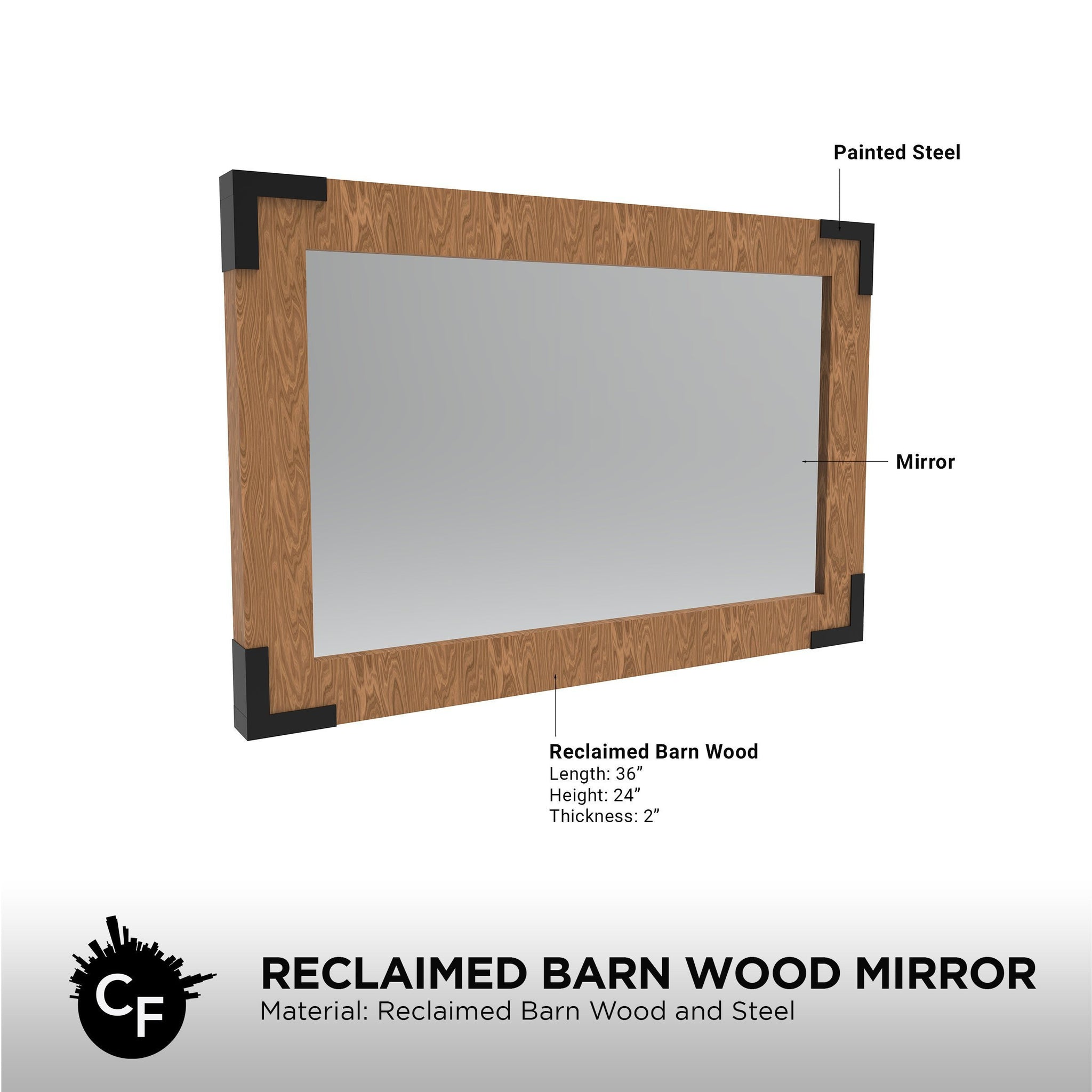 Reclaimed Barn Wood Mirror Chicago Fabrications