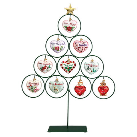 Ornament Tree with Heart Ornaments 