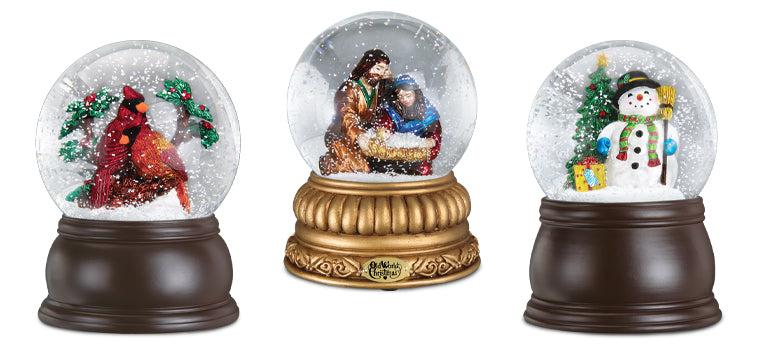 3 Snow Globe Ornaments 