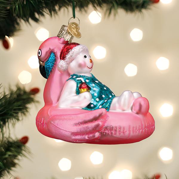 Pool Float Snowman Ornament