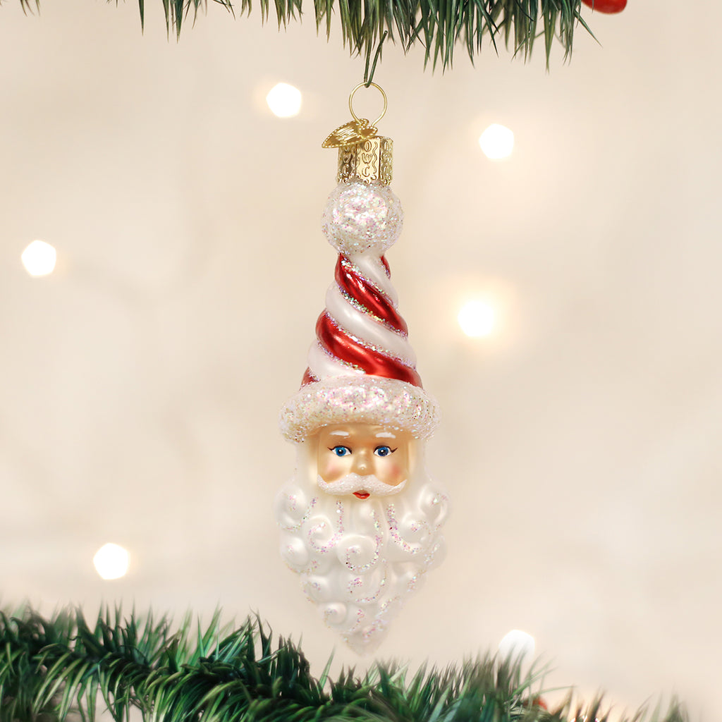 Peppermint Twist Santa Ornament | Old World Christmas™