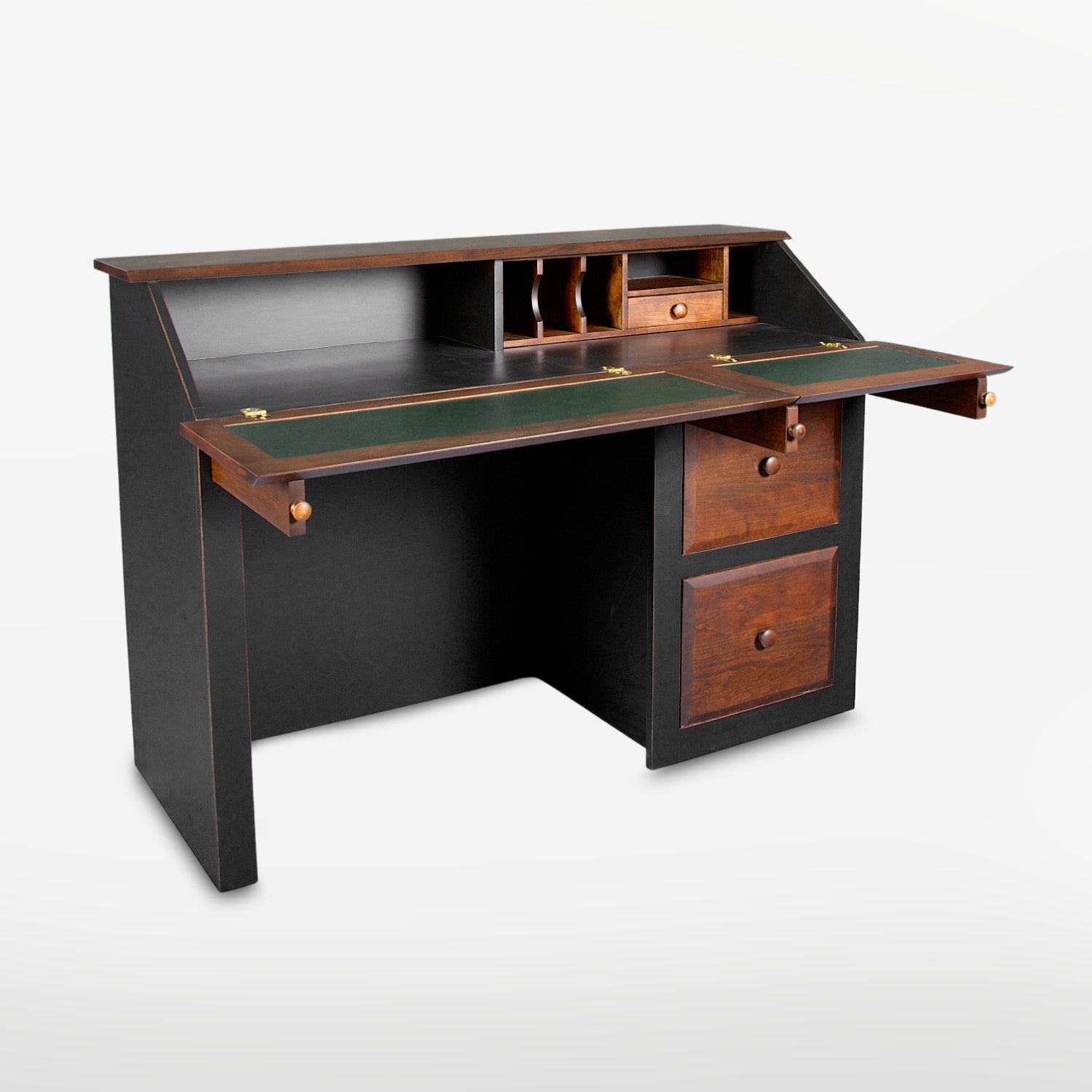 sejr Milliard Halvkreds Flip Top Desk | Rustic Wood Desk with Drawers | HUNT Country Furniture