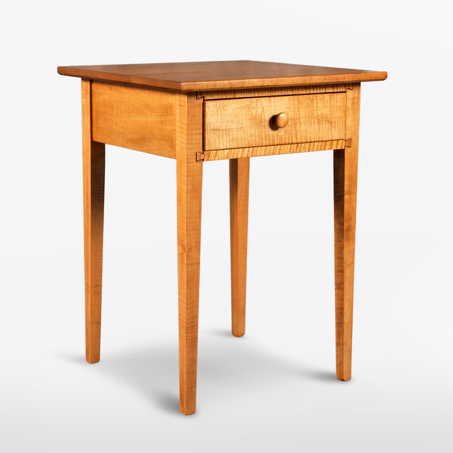 Woodland Shaker Chairside Small End Table with Shelf from