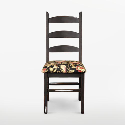 Upholstered Round Slat Ladderback Chair