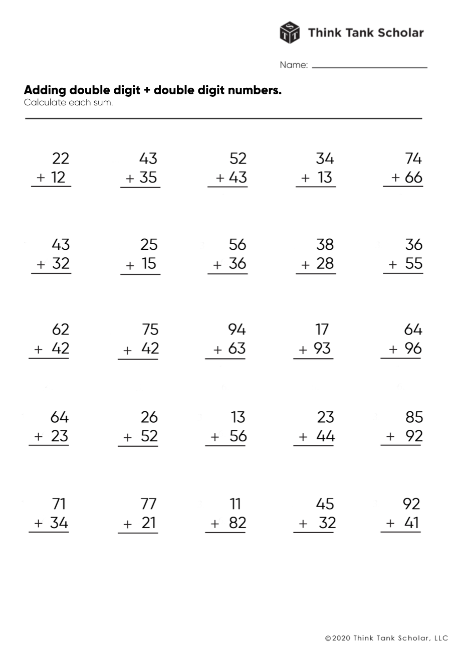 math worksheets addition 1st grade