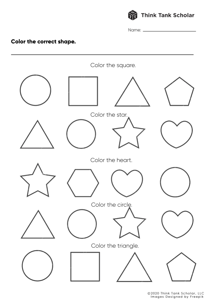 Preschool Worksheets Printable PDF Free - Think Tank Scholar