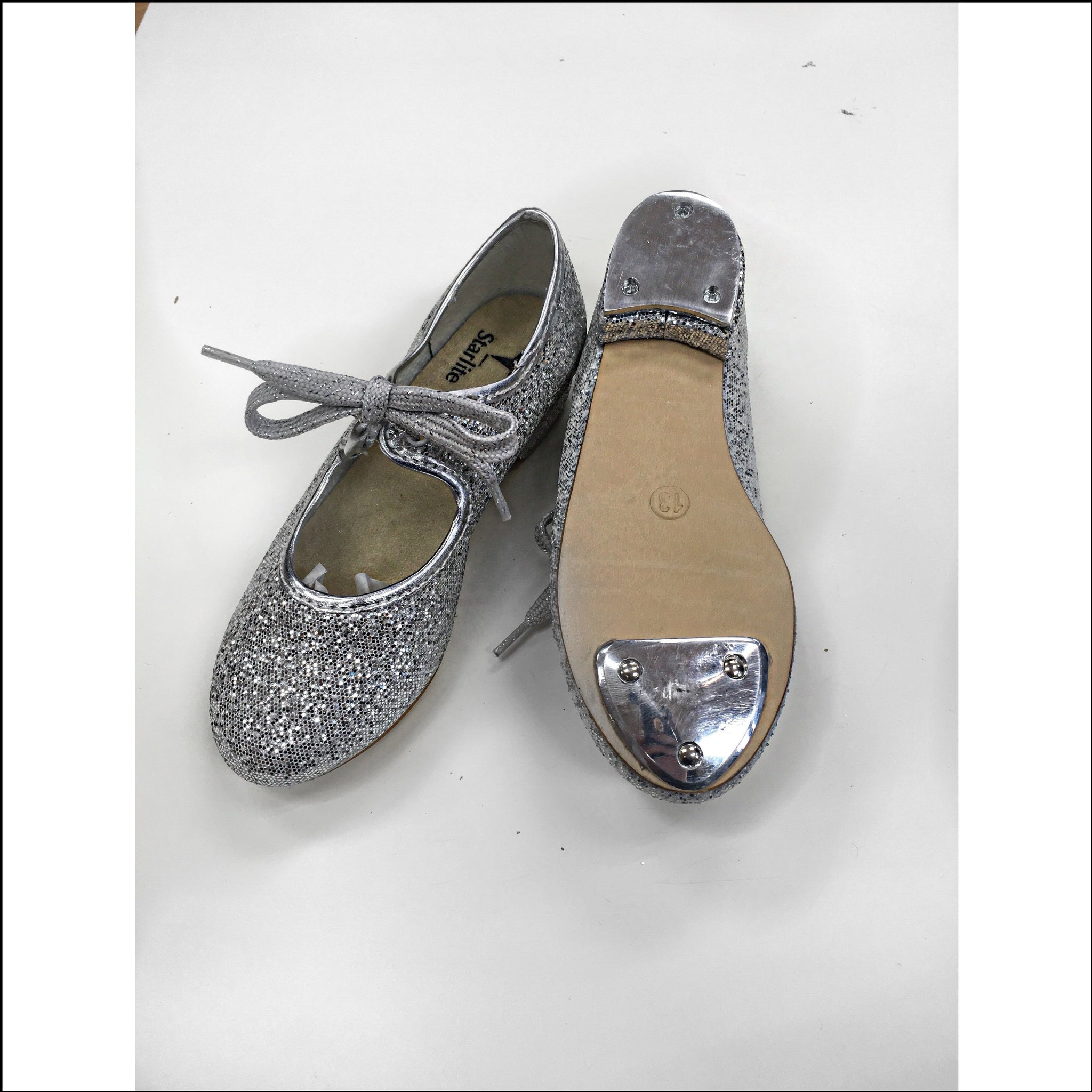 silver sparkly tap shoes