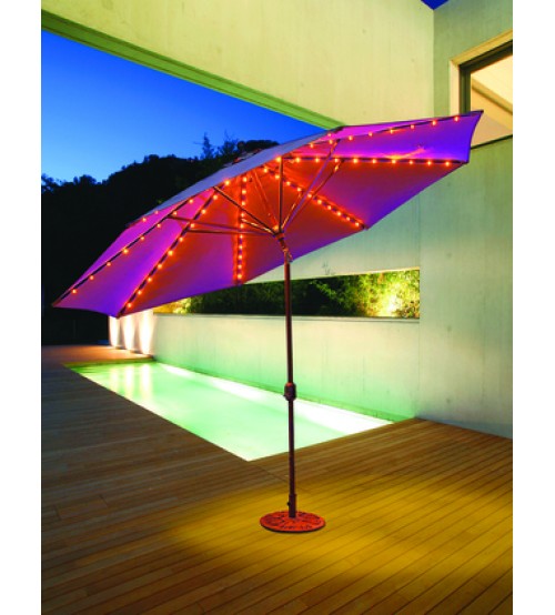 Galtech 986 11 Ft Auto Tilt Patio Umbrella W L E D Lights The Patio Galaxy