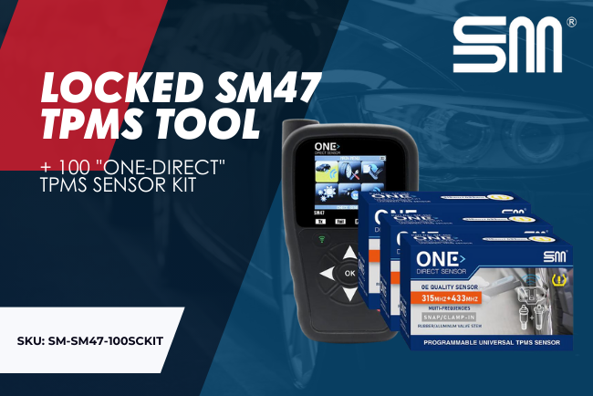 Locked SM47 TPMS Tool + 100 "One-Direct" TPMS Sensor Kit