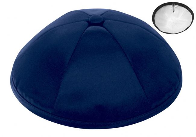 navy linen klipped kippah