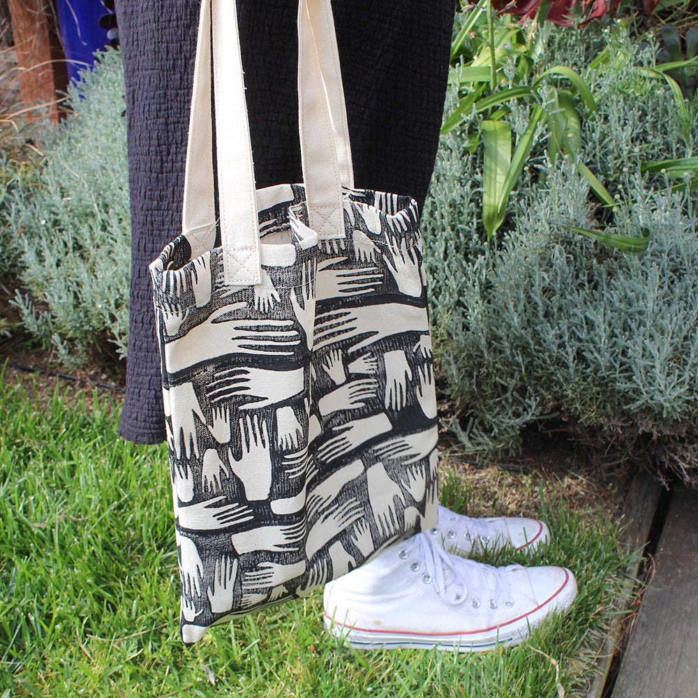 Hands Block Print Soft Tote