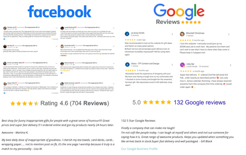 facebook and google reviews the inappropriate gift co