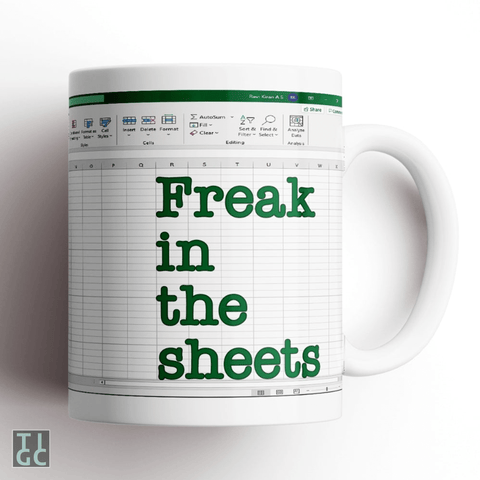 freak in the sheets mug 