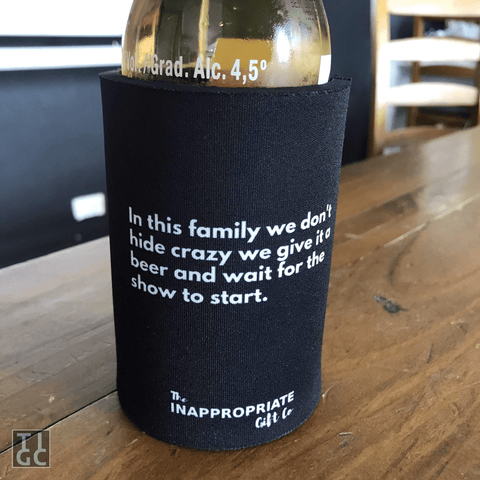 wait for the show to start beer stubby holder the inappropriate gift co